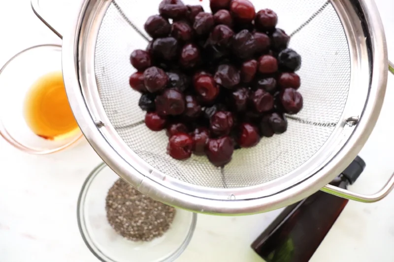 Only four ingredients - cherries, chia seeds, honey and vanilla!