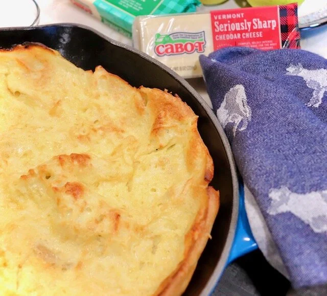 Cheddar Pear Dutch Baby