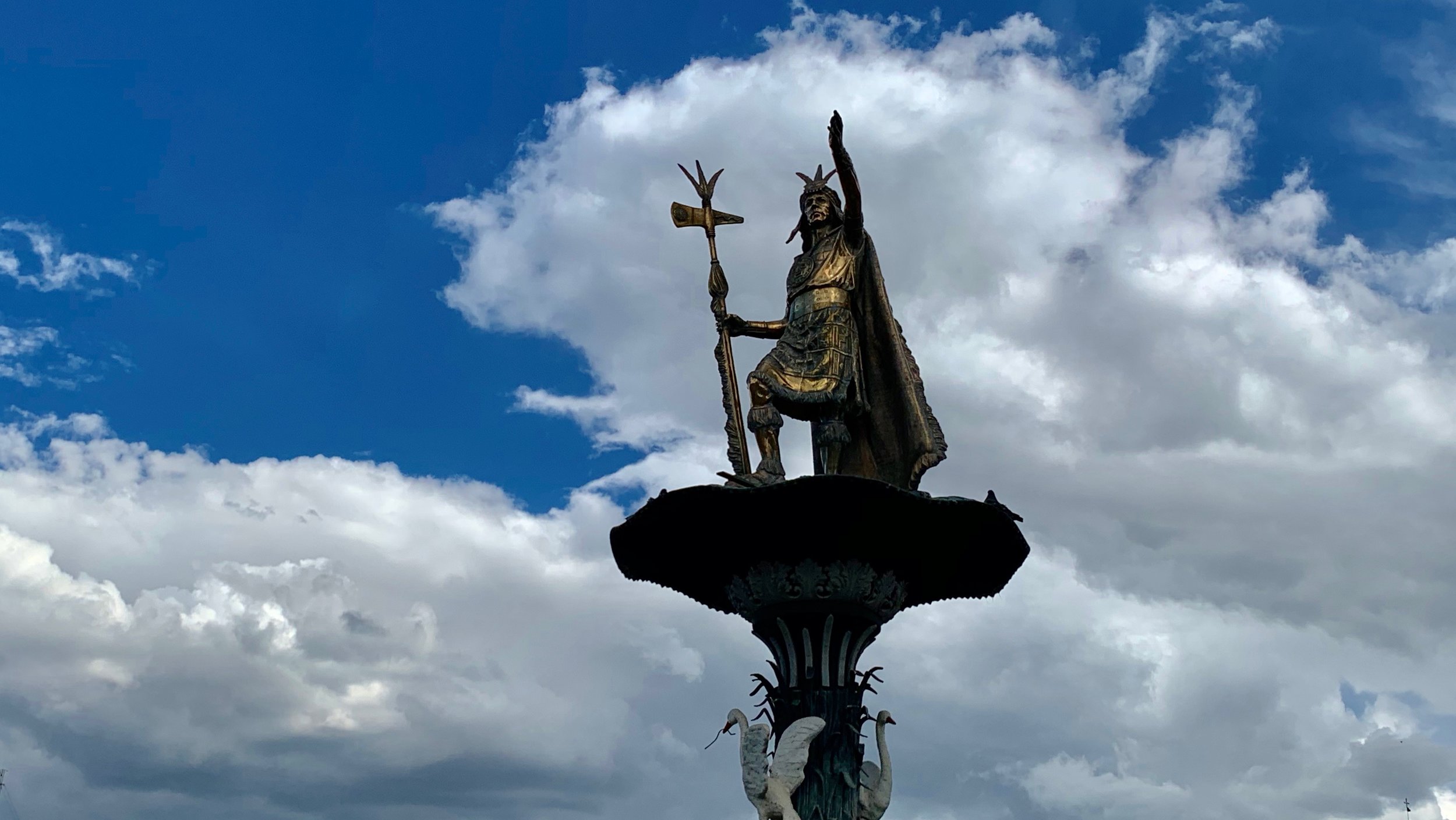 Statue of Pachacuti, the Plaza de Armas, Cusco