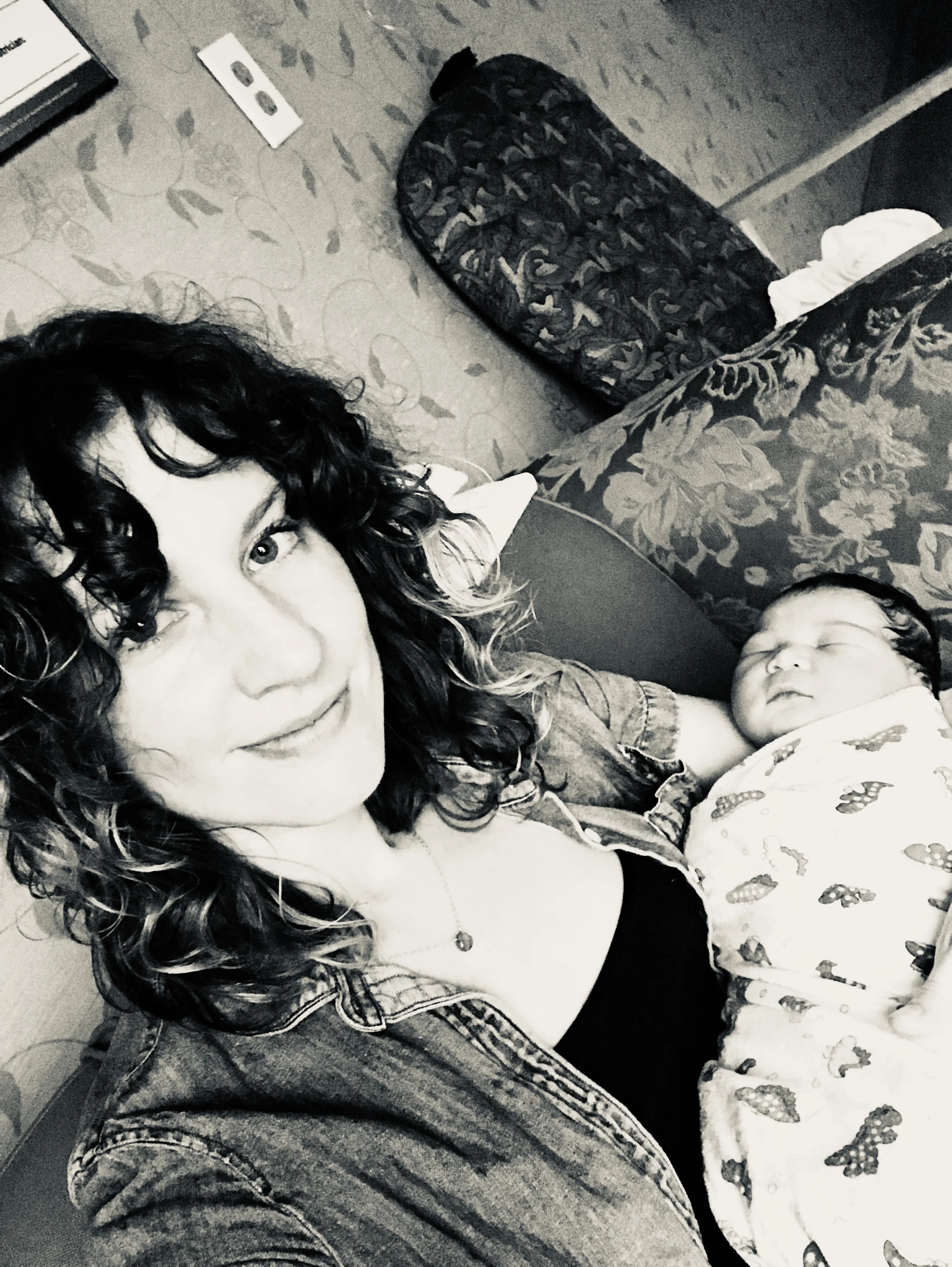 Sierra Skorka Holding Baby Naomi in Austin, TX
