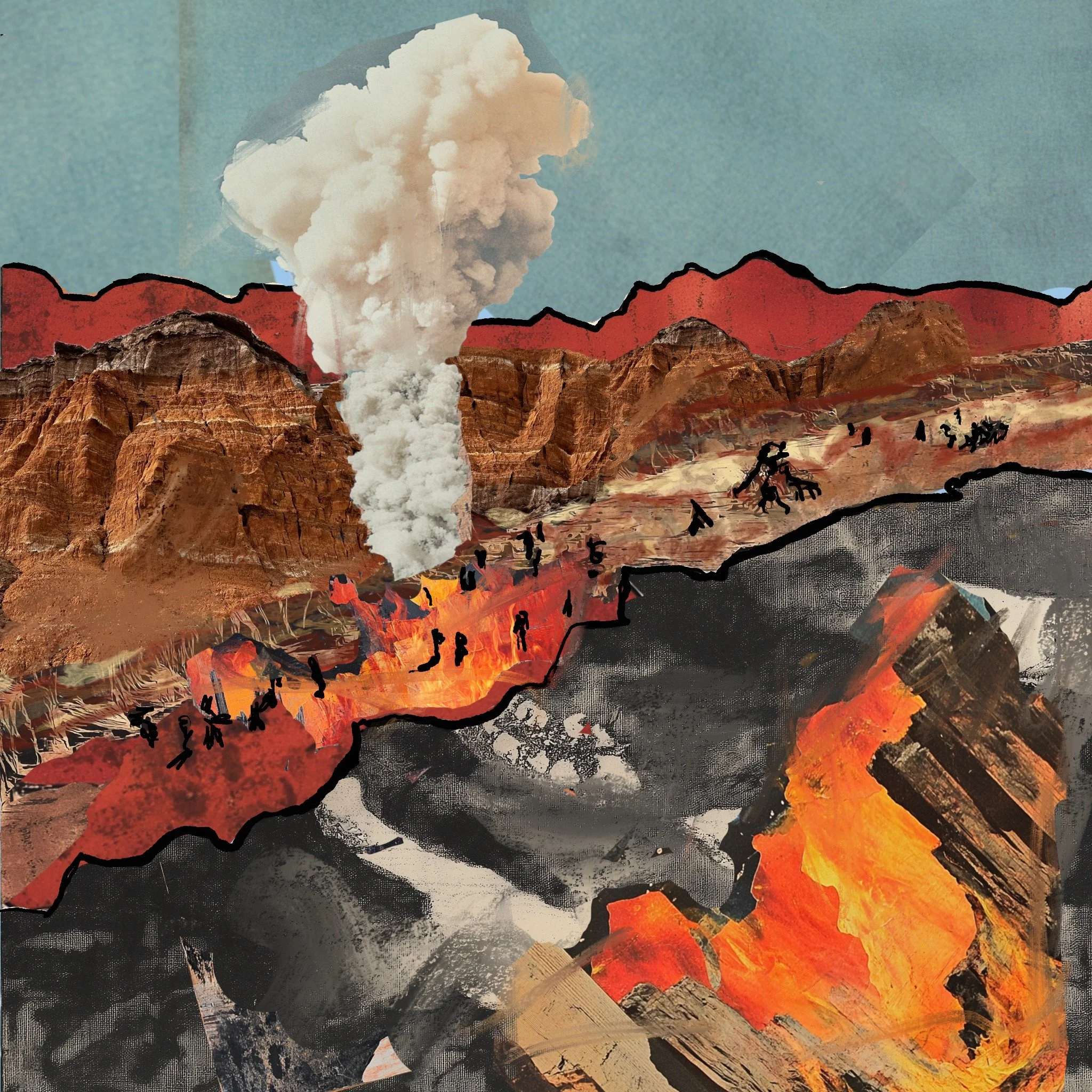 Palo Duro Canyon Studies, Sketch & Multimedia Collage