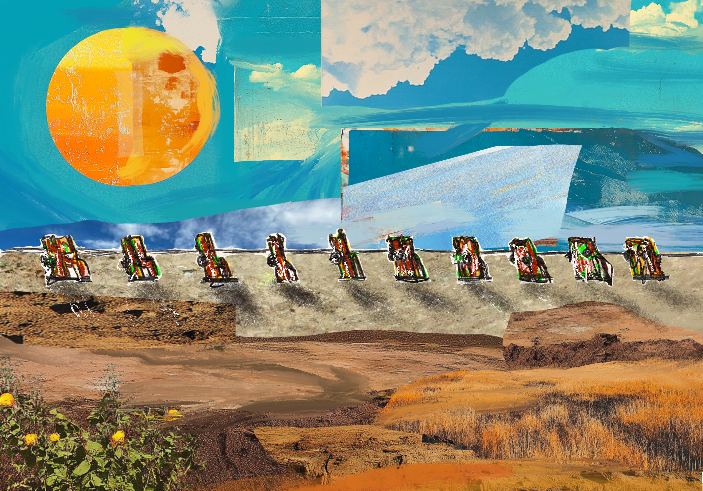 Cadillac Ranch, Multimedia Digital Collage