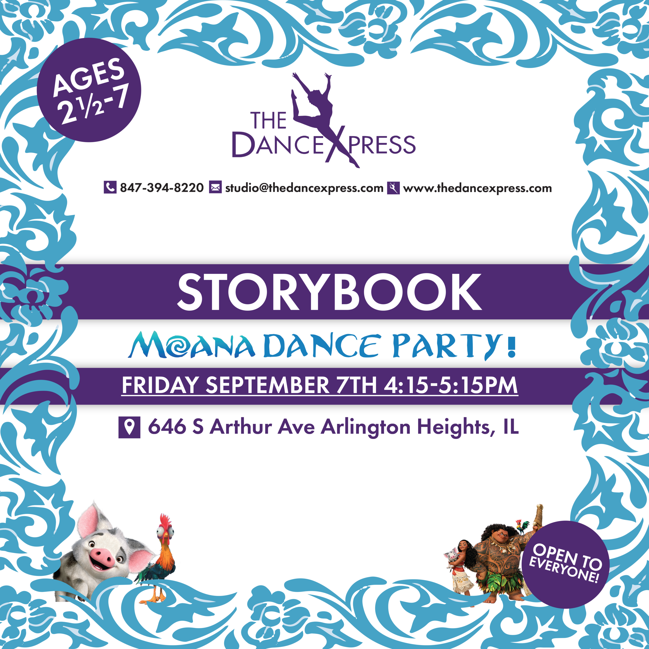 Storybook Moana Dance Party Friday September 7th