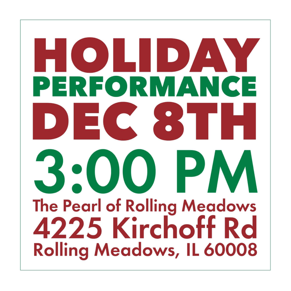 Our holiday performance at The Peal is today at 3!