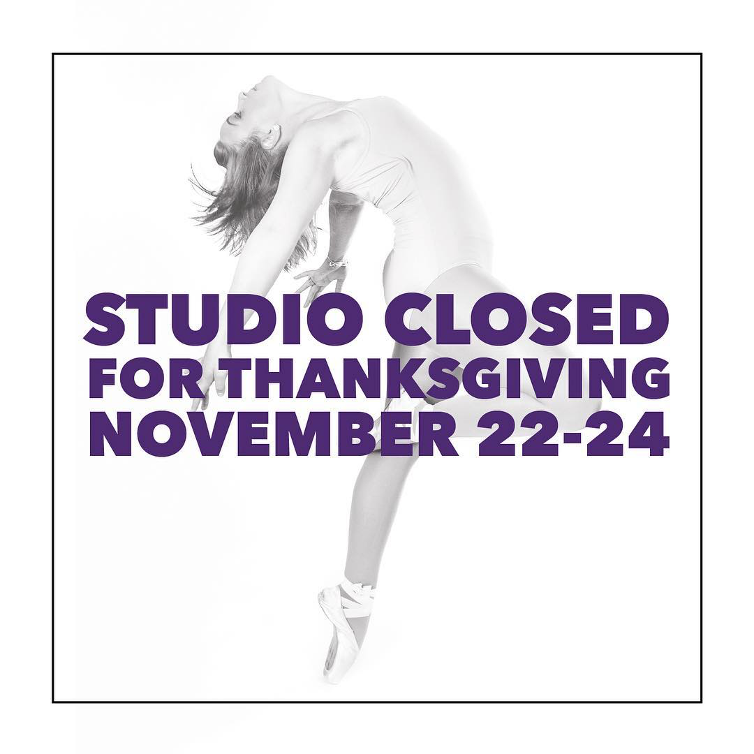 The studio is closed for Thanksgiving.