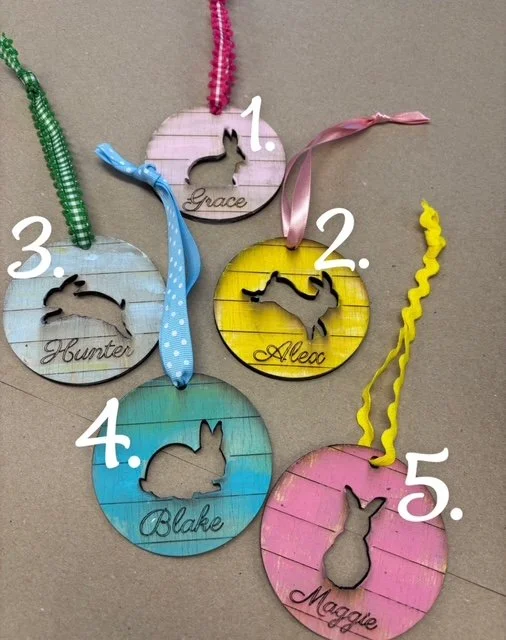 Easter Basket Personalized Wooden Tags