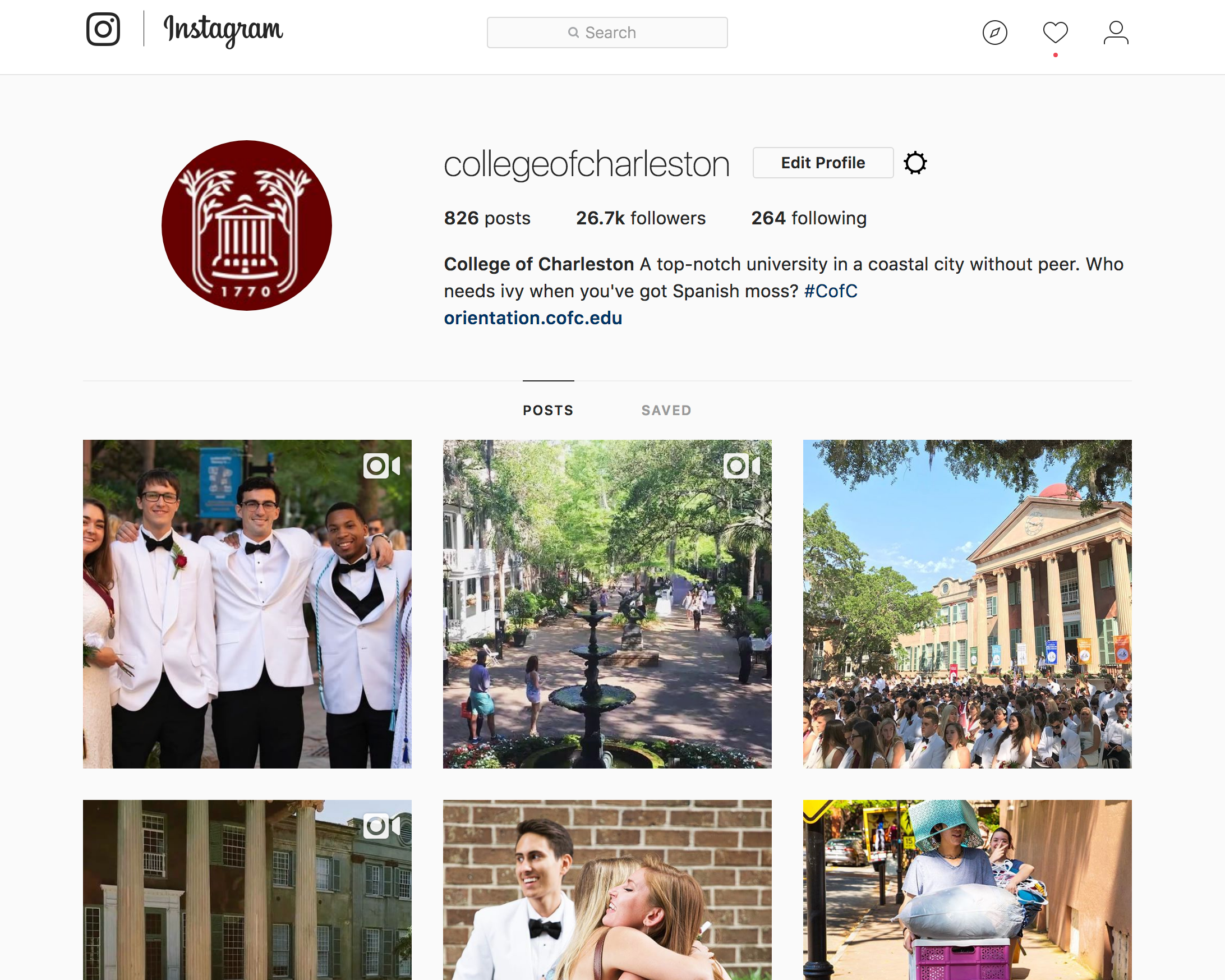 College of Charleston Social Media