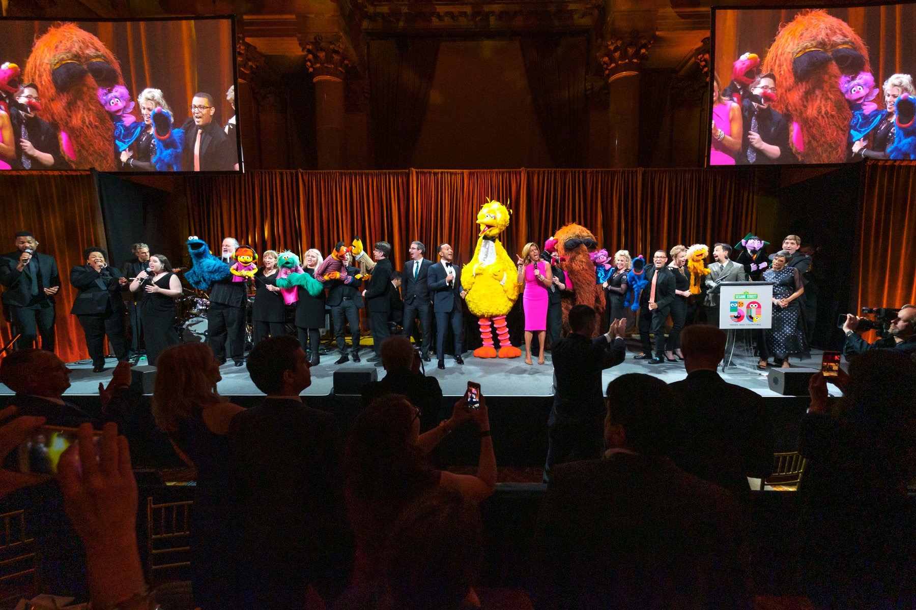  On stage with John Legend at the Sesame Street 50th Anniversary Gala 