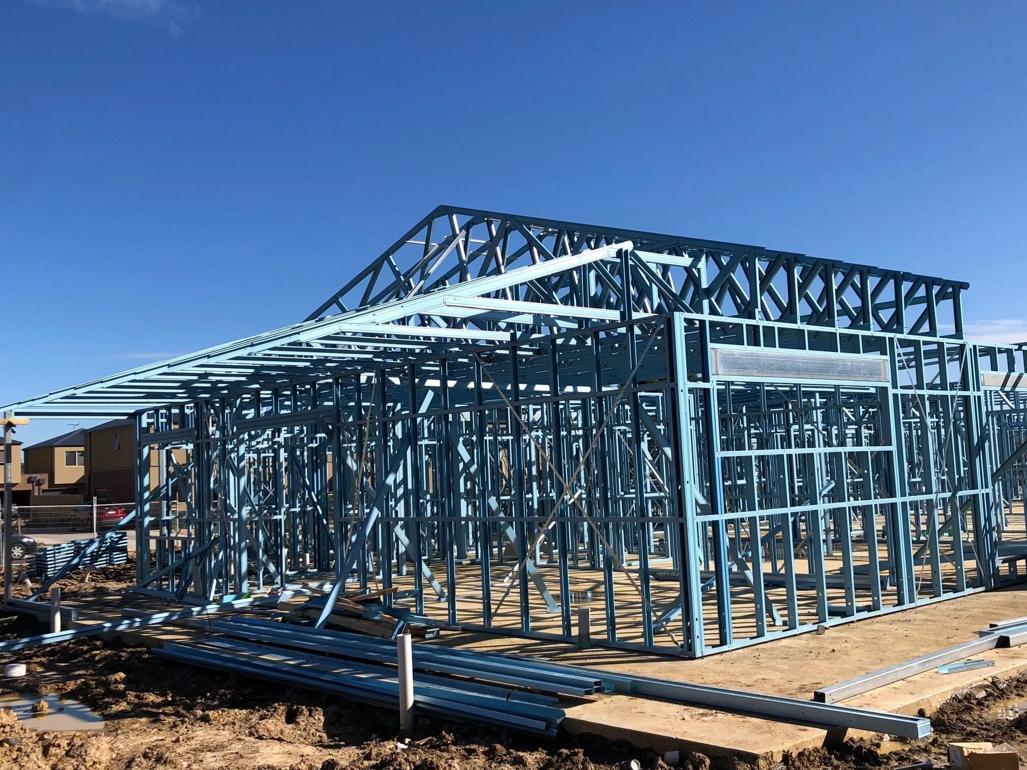 Trusses and eaves taking shape