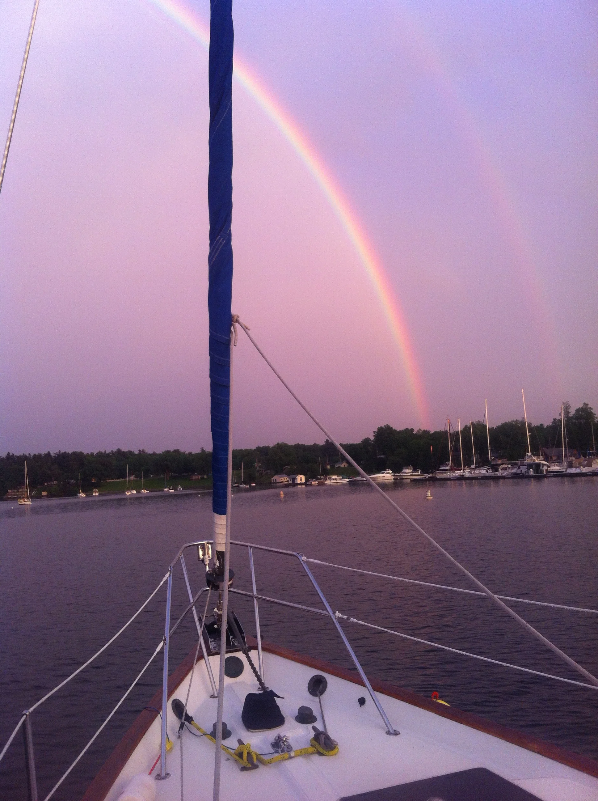  Rainbow over Malletts Bay, Lake Champlain, Vermont 