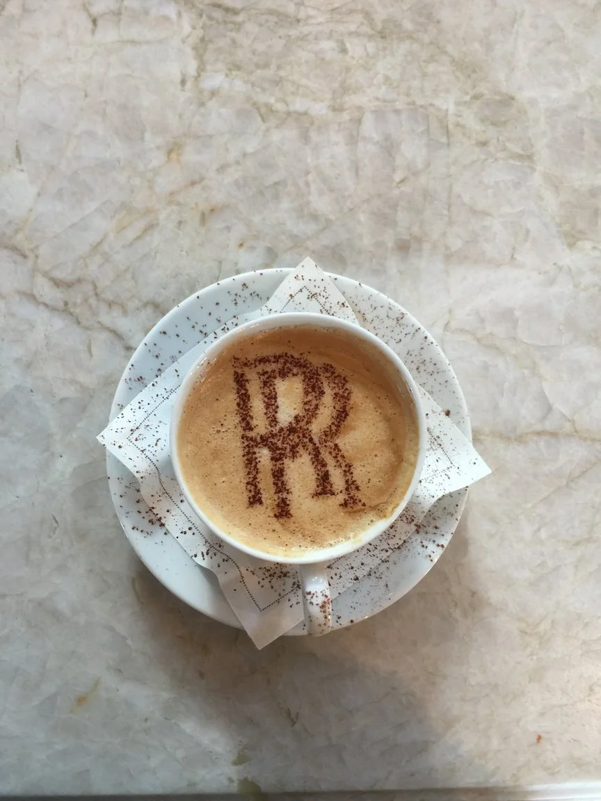 Rolls Royce Latte Art by Conscious Bean for Rolls Royce Villa at Pebble Beach Concours d'Elegance