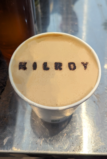 Kilroy Latte Art by Conscious Bean while Coffee Catering LA.png