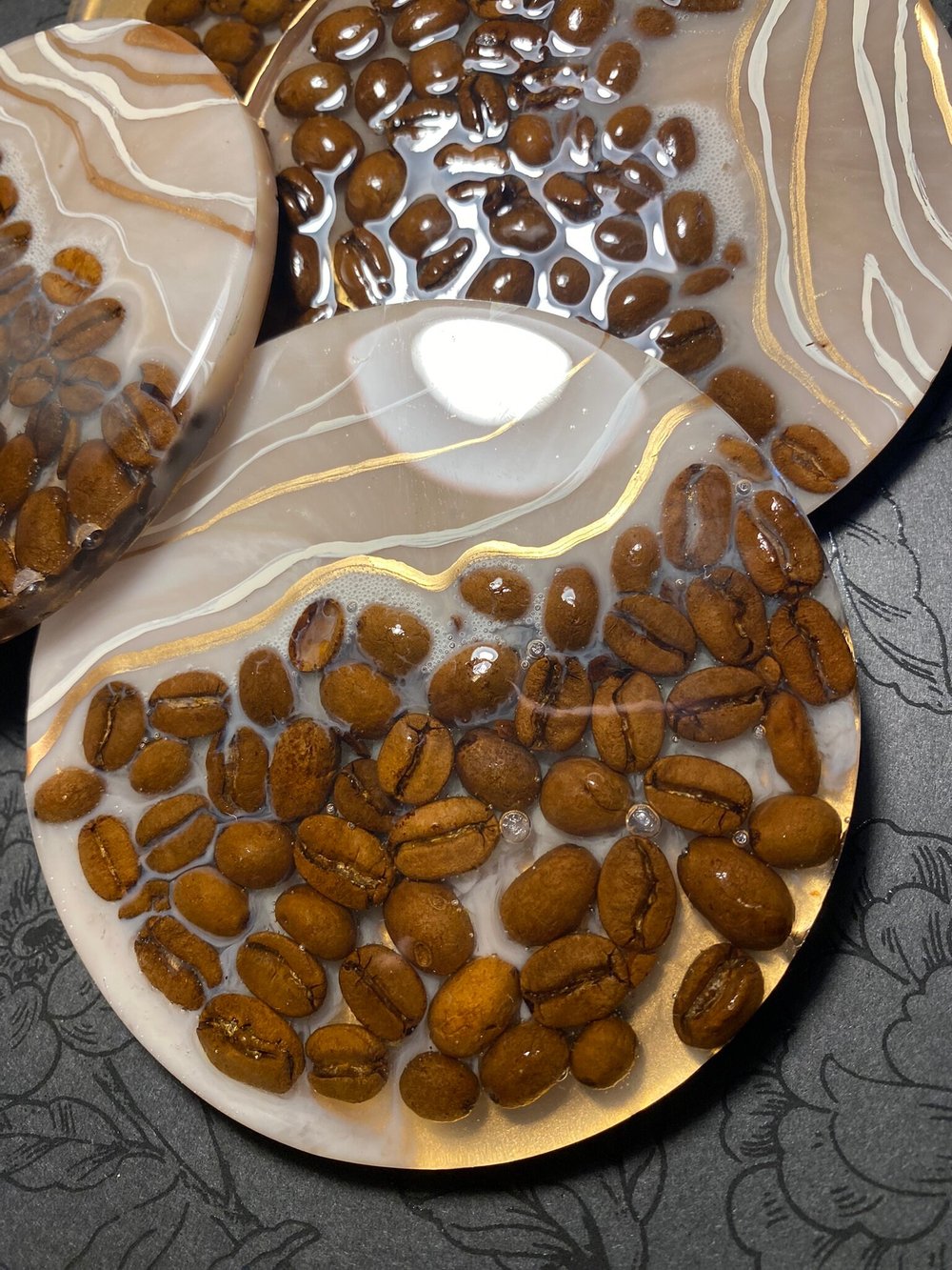 Cappuccino Geodes coffee accessories gift, coffee table decor, coffee  lovers coaster set, resin epoxy coffee decor — Khan Artist Studios