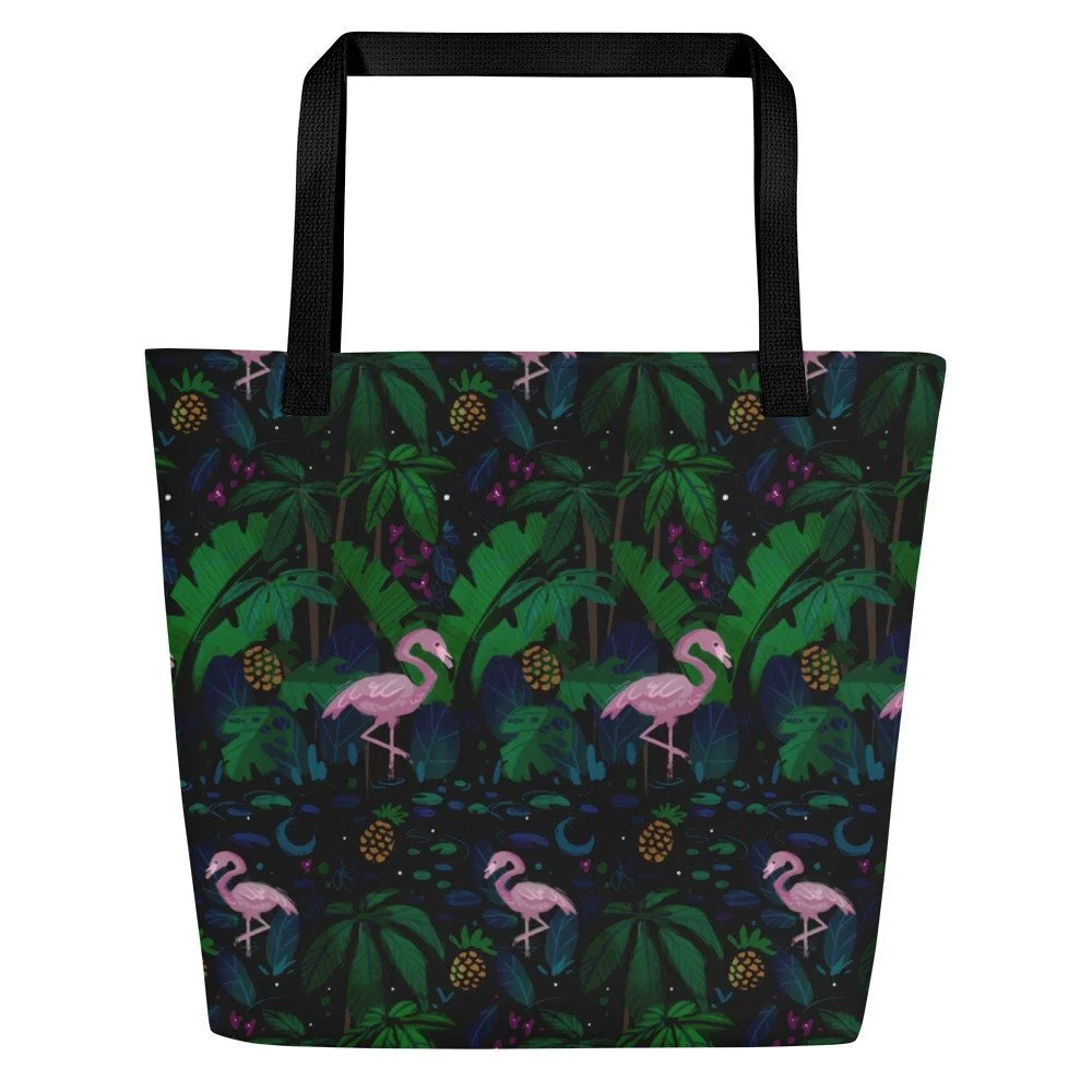 Flamingo bag, tropical tote bag, shopping bag, flamingo gifts