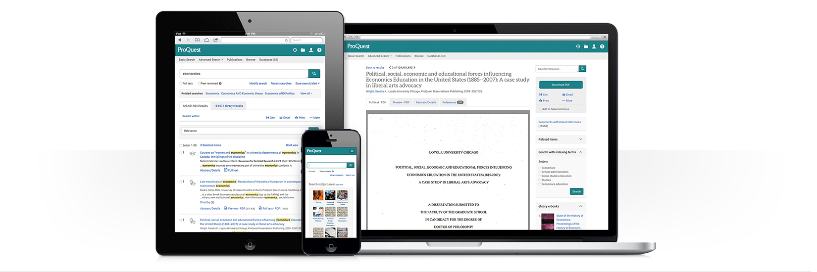 Fig. 1: ProQuest Databases, Ebooks, and Technology for Research