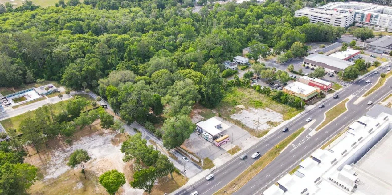 Aerial view of the commercial development site at 2212 SW 13th St, Gainesville, FL