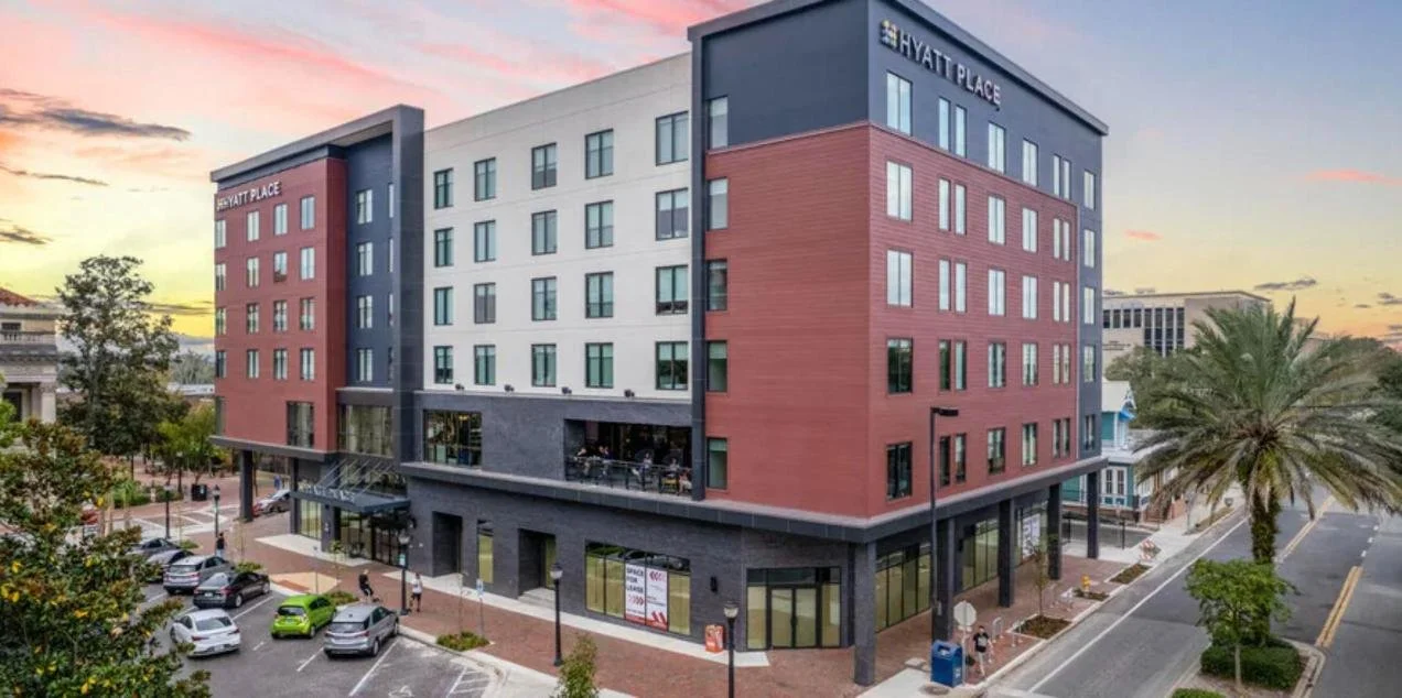 Hyatt Place Gainesville Downtown with ground-floor retail for lease at 212 SE 1st St, Gainesville, FL