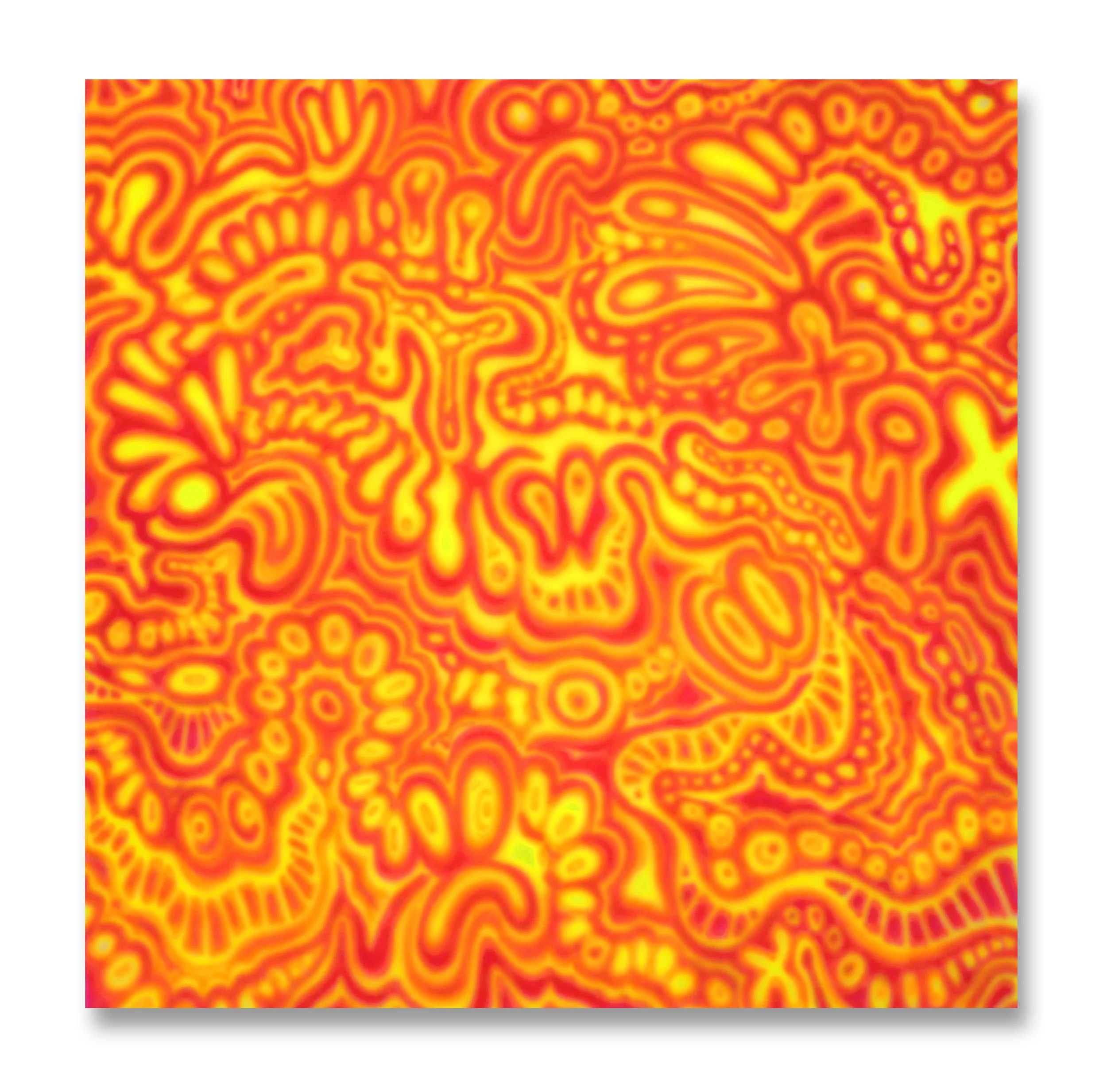 Circus Act…201888 x 88 in.Acrylic and Spray Paint on Wood (image is in focus)