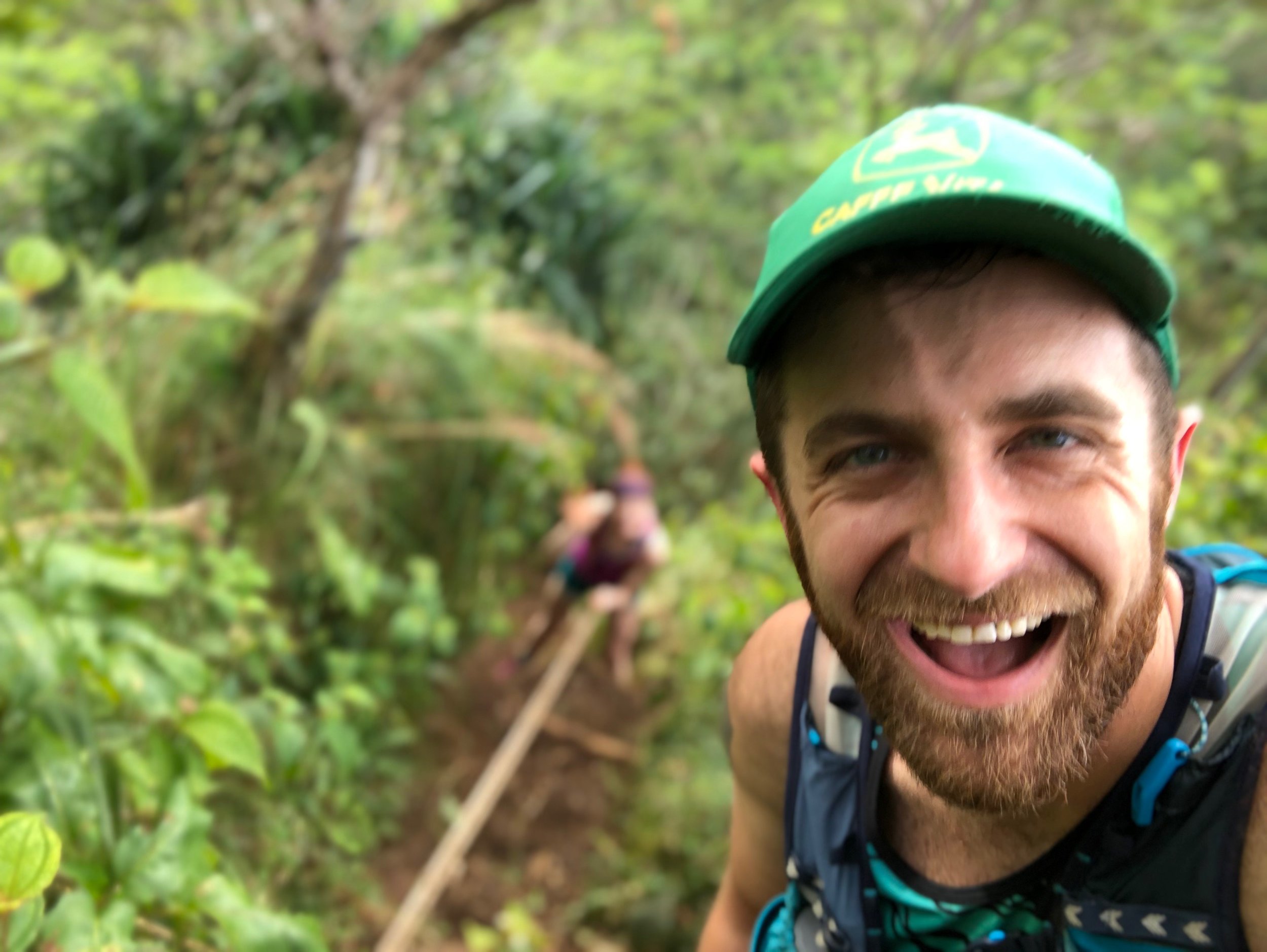  The ropes along Okolehao Trail were necessary for going up and down the muddy trails 