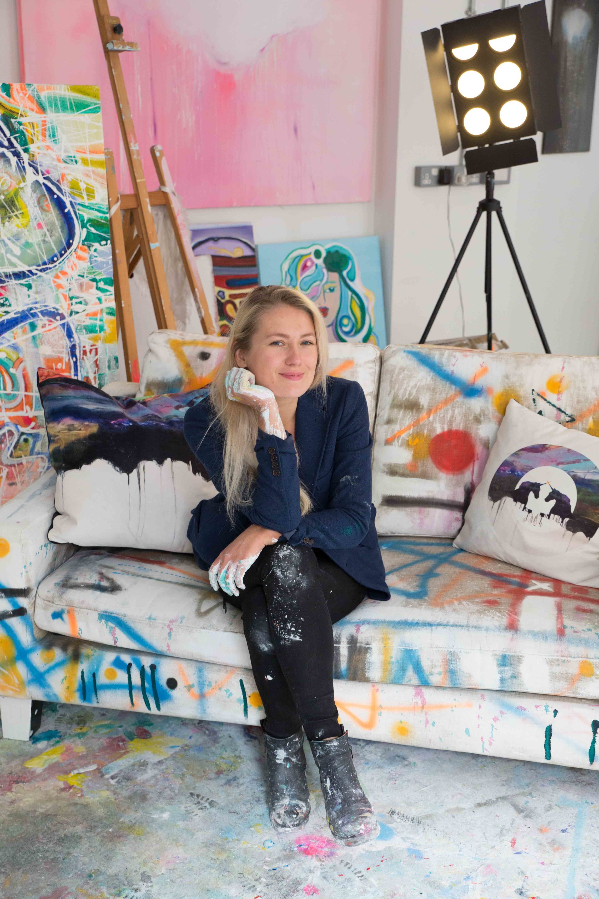 Meriliis MERU Rinne in her studio, London UK