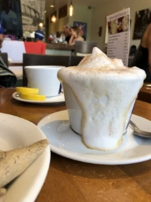 Very dramatic cappuccino.