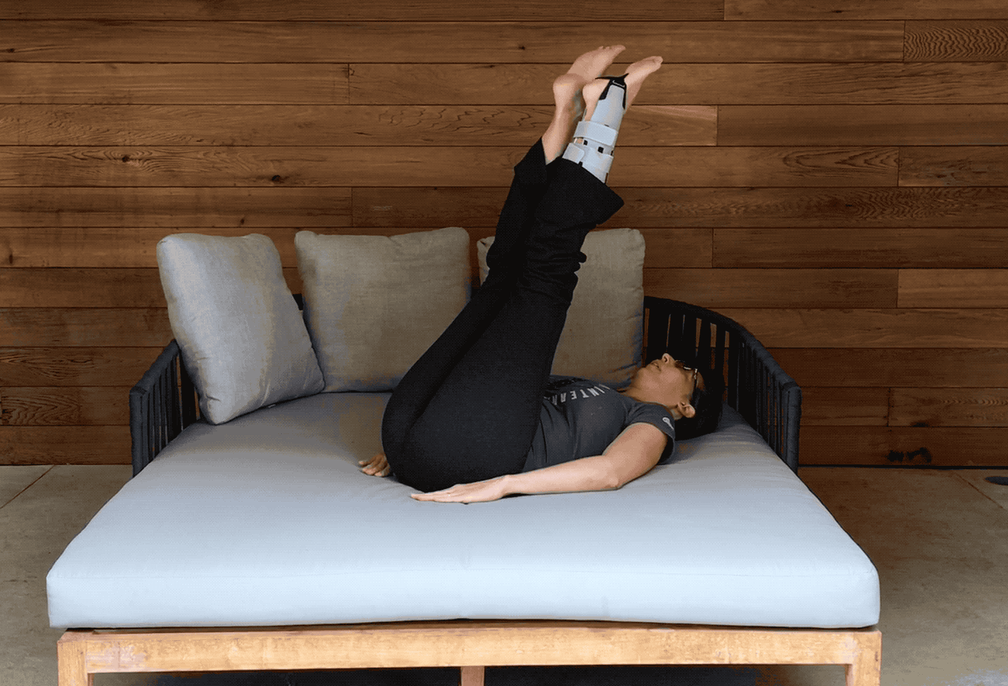 Core and thighs with neck relaxed