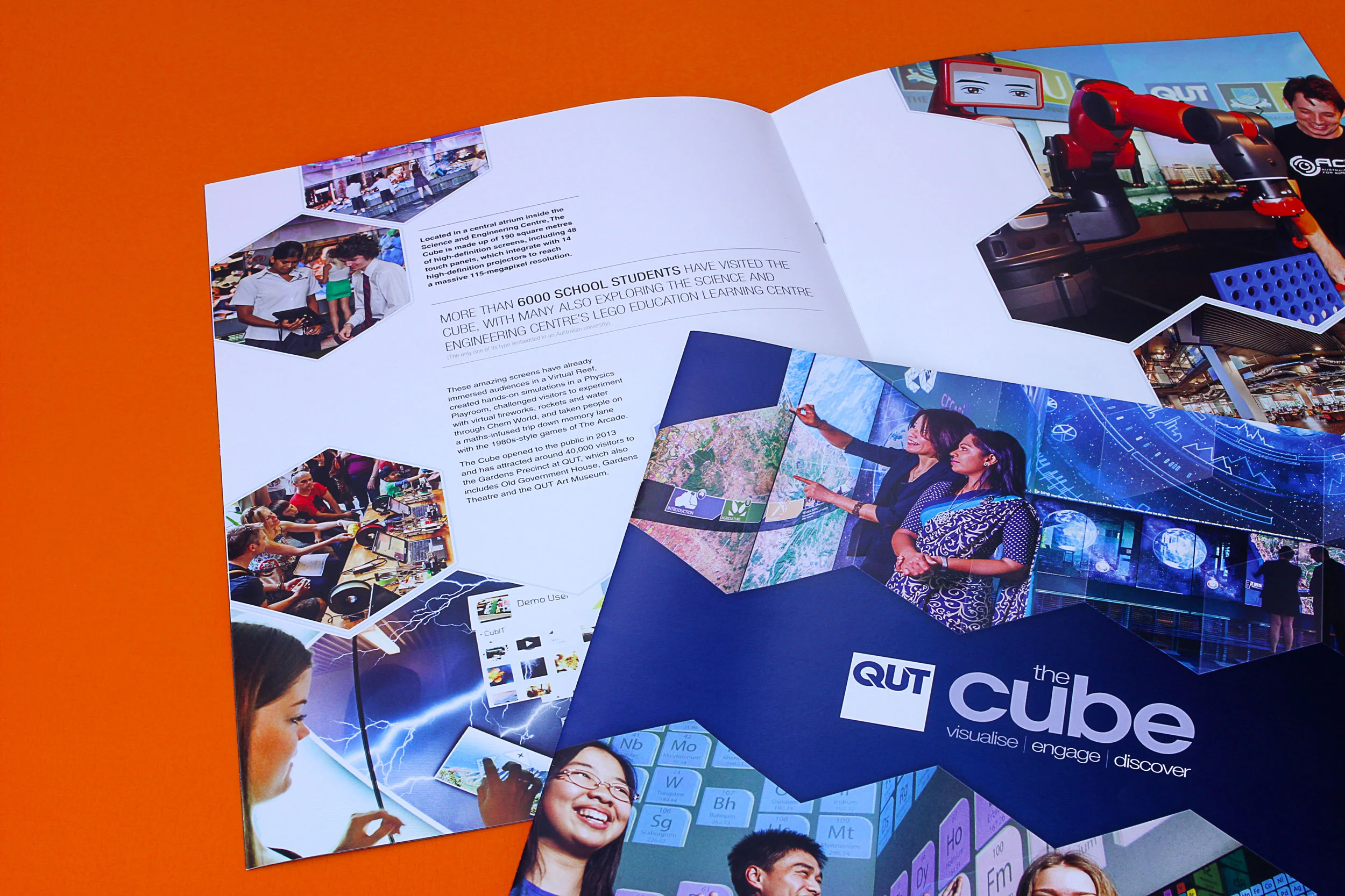  This brochure was produced to highlight the world-leading technology behind 'The Cube' at QUT. 