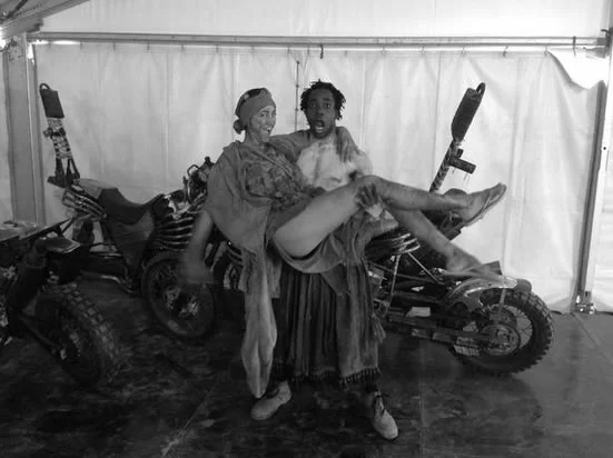 Last day on set next to the Mad Max bikes.