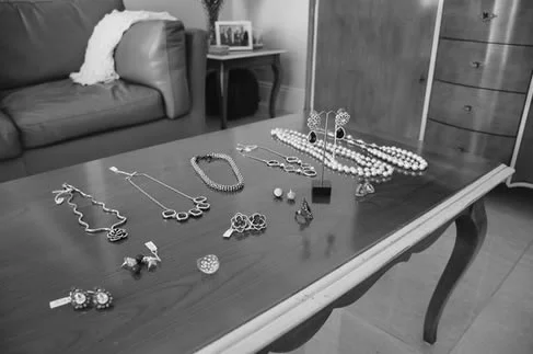 Accessories laid out for the shoot.
