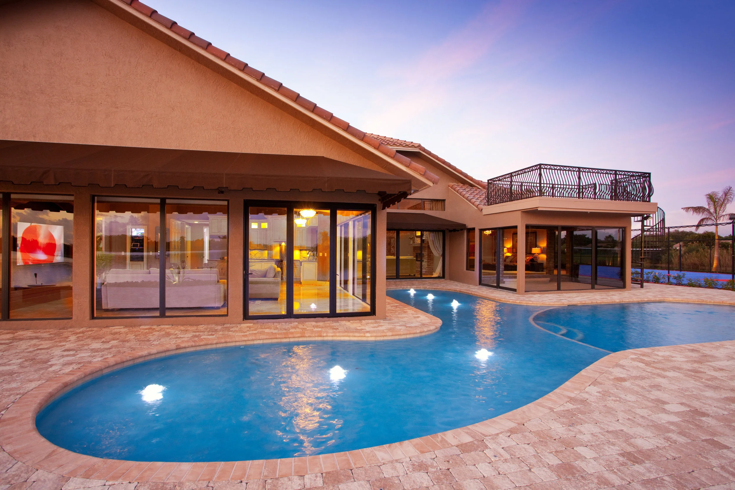 As seen on DIY Network’s original series The Vanilla Ice Project, host and licensed contractor Rob Van Winkle (also know as Vanilla Ice) designed this newly renovated 7,000-square-foot Palm Beach mansion. He took this mansion that was falling apart