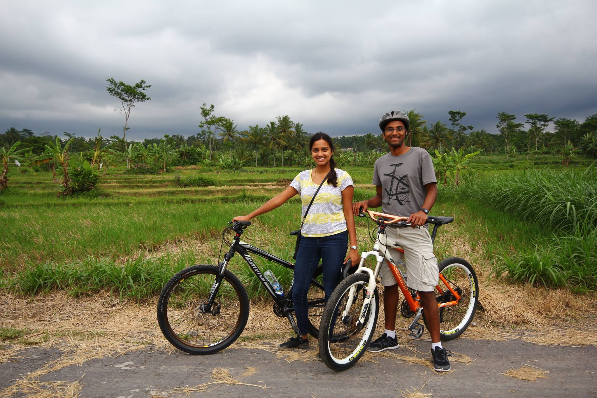 Cycling through the rice fields and villages of Java, Indonesia