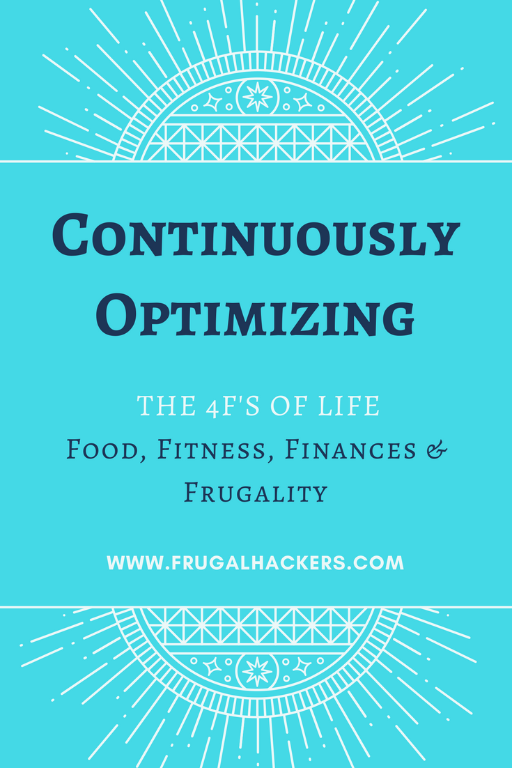 Continuously Optimizing The 4 F's Of Life: Food, Fitness, Finances & Frugality