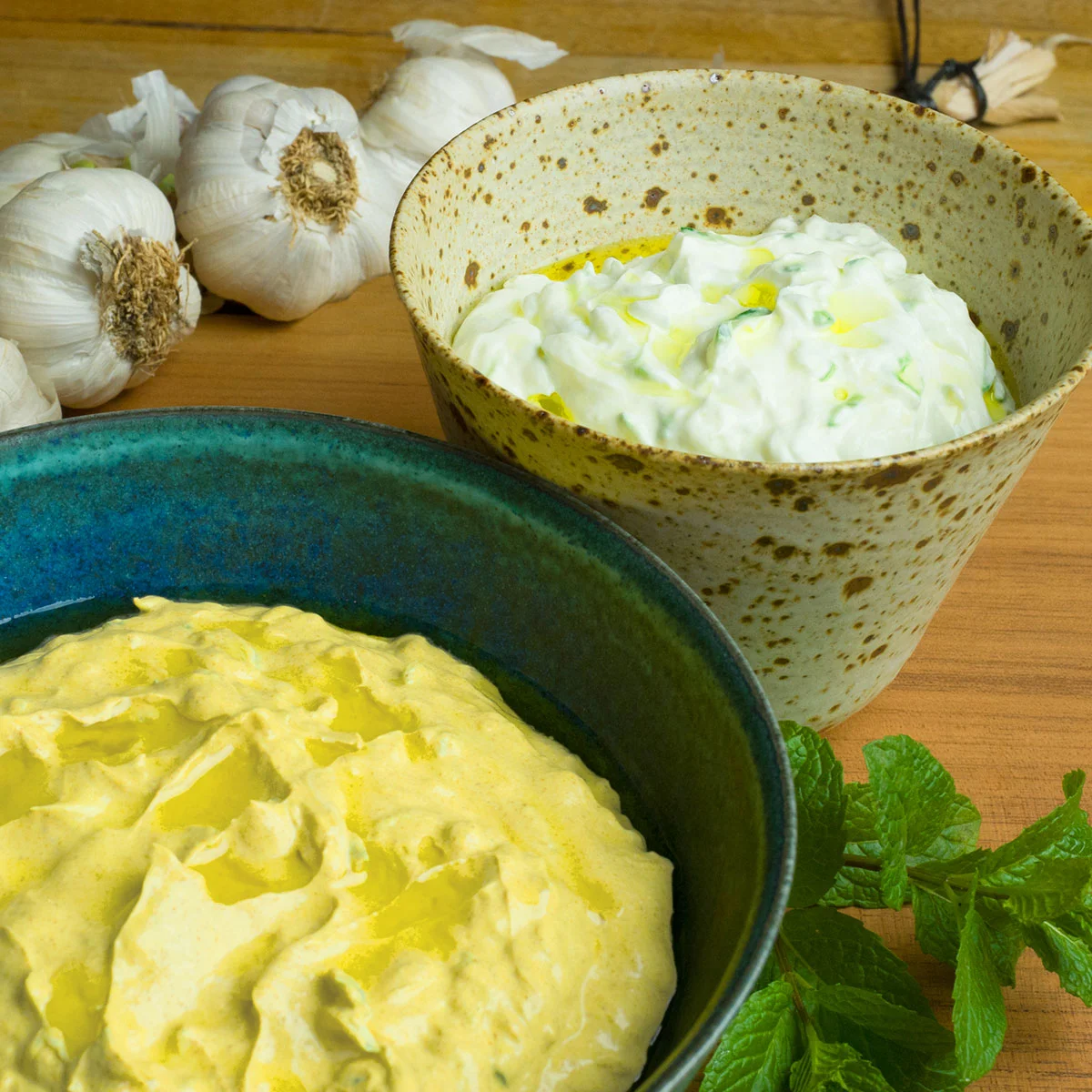 Turmeric-ziki (or regular Tzatziki)