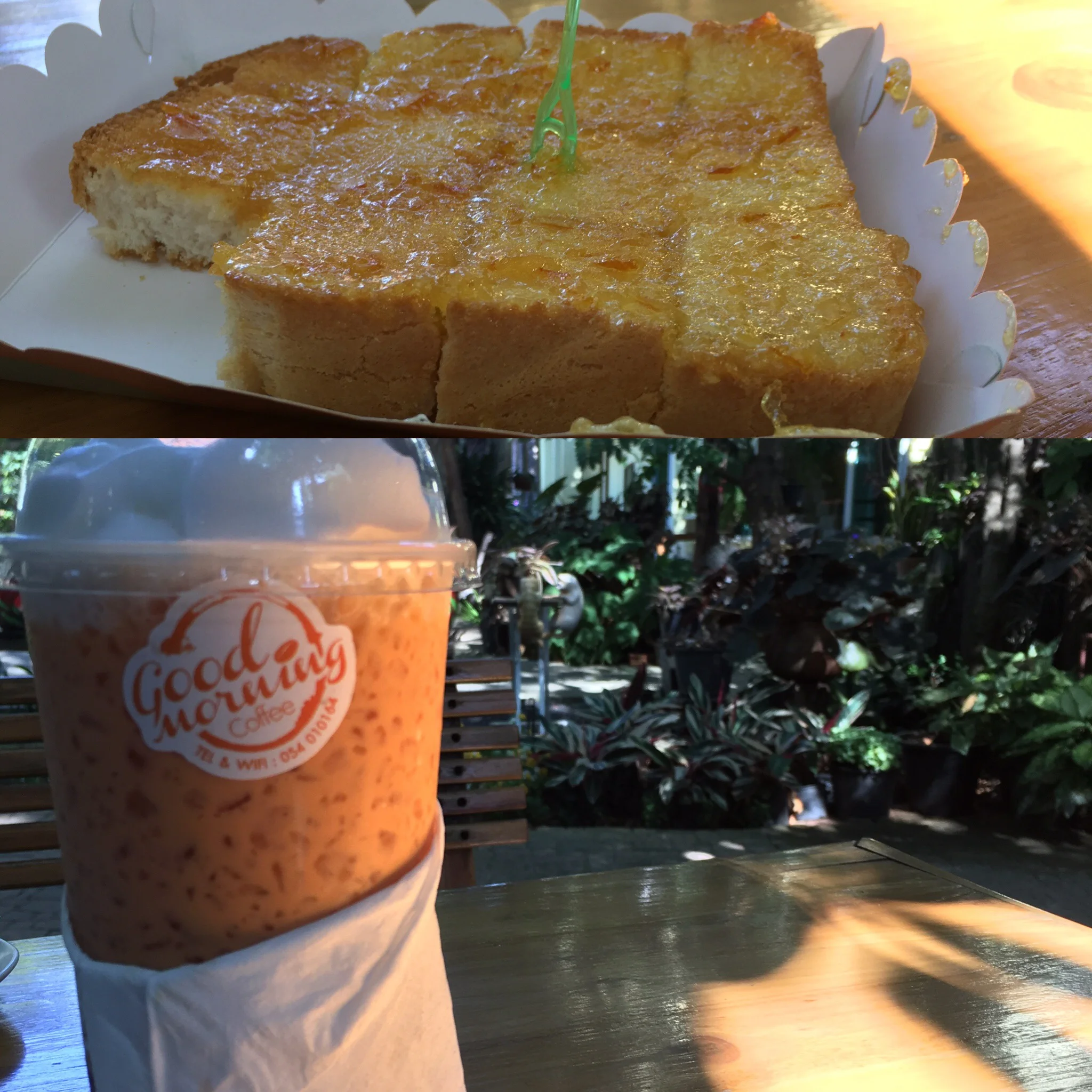 Iced Thai tea with toast and marmalade Thai tea recipe to follow. 