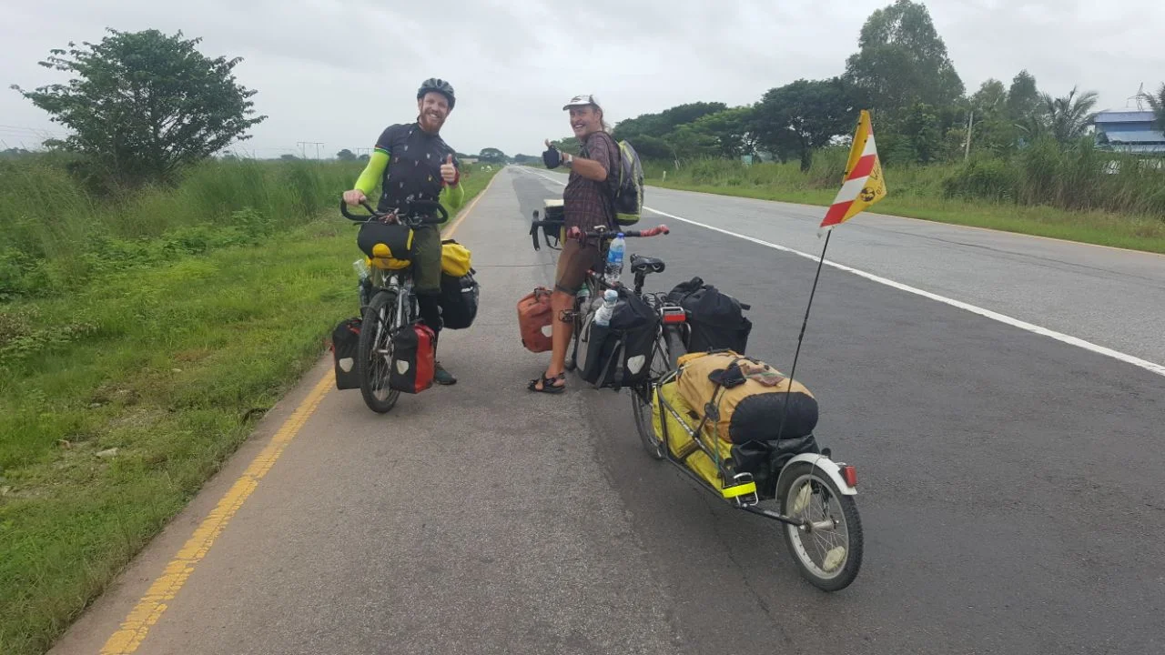 A surprise meeting on the side of the road in Myanmar.