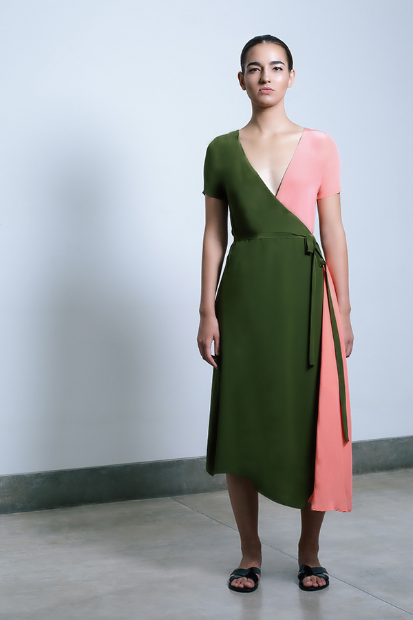 Shaana Wrap dress - Olive_Coral.jpg
