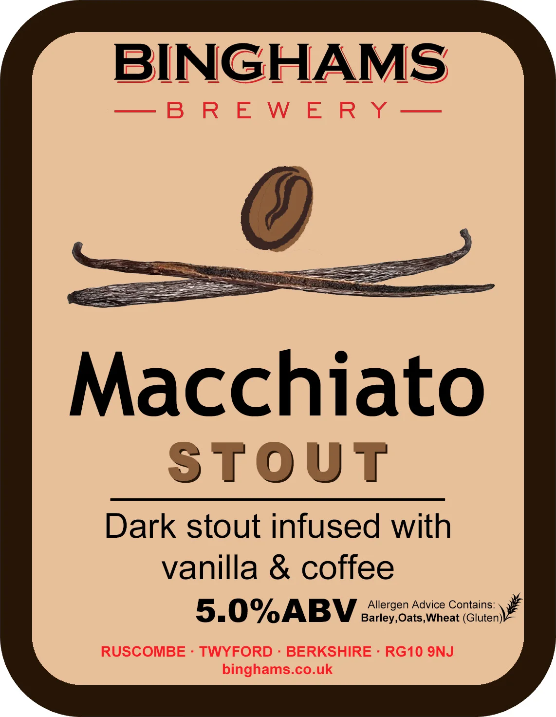 MACCHIATO STOUT 5.0% ABV - Vegan friendly
