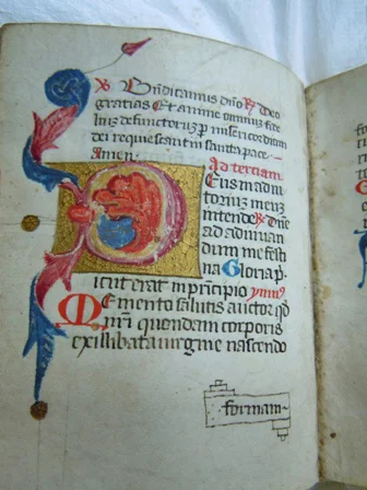 Illuminated Letter D at the office of Terce