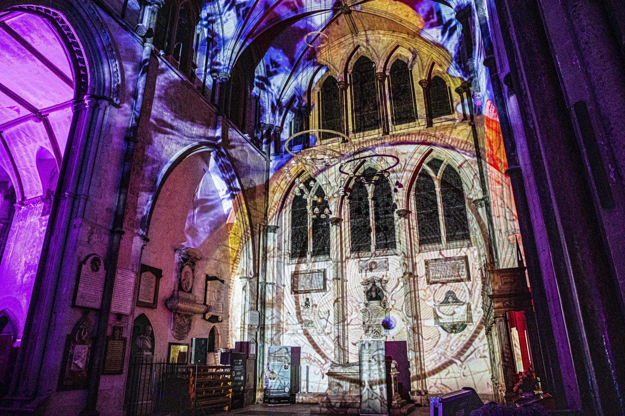 Rochester Cathedral Life light show 2022 luxmuralis Cathedral Light of Hope Star Peter Walker Sculptor.jpg