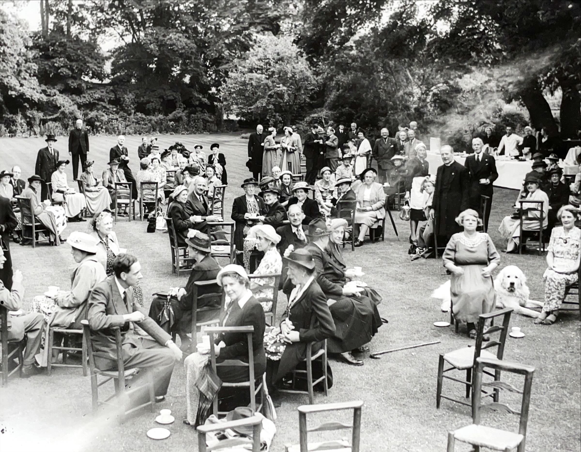 Friends of Rochester Cathedral at home in the Deanery Garden, June 1951