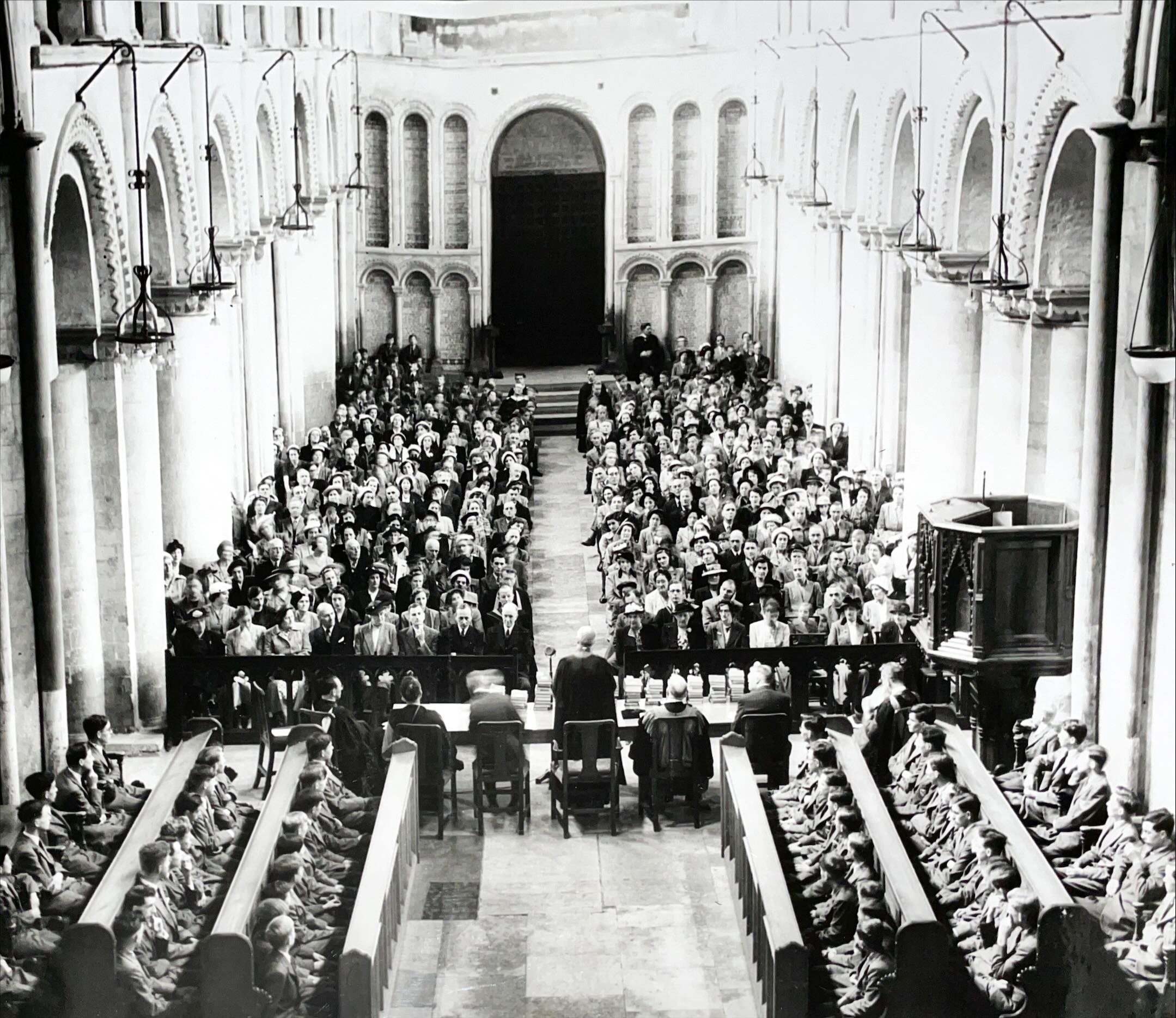 The Dean, Chairman of Govorners, speaking at King's School Speech Day, July 1952