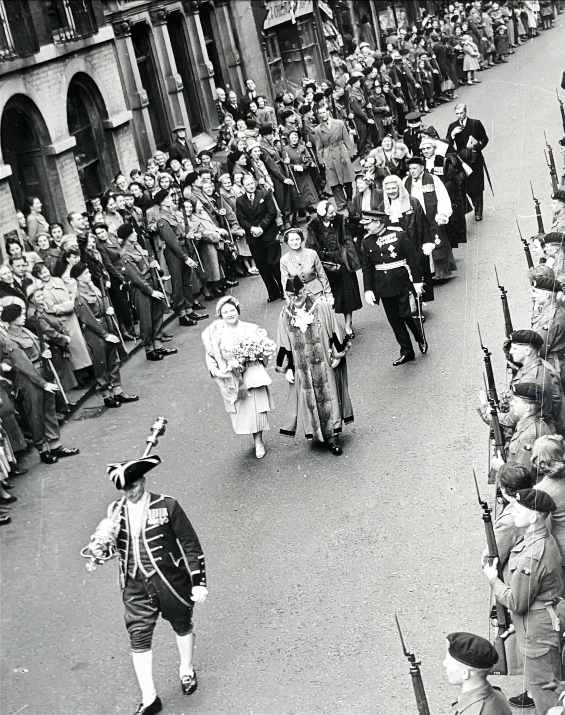 Visit by Queen Elizabeth the Queen Mother for the 27th Jubilee of the Diocese Celebrations, May 1954 (1 of 3)