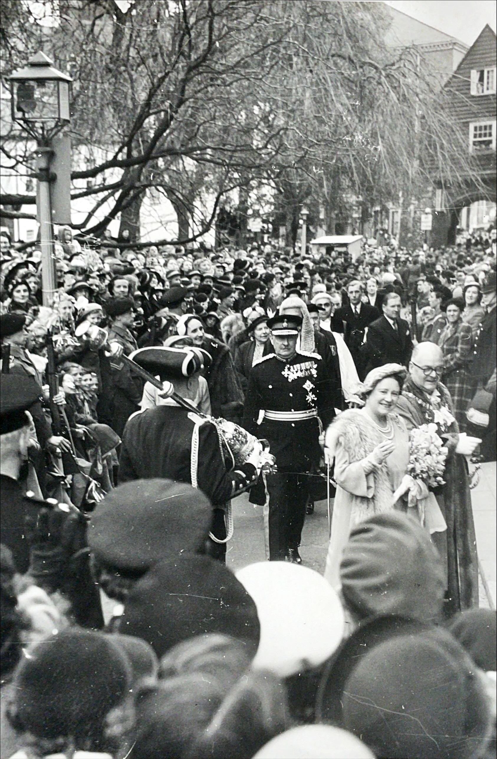 Visit by Queen Elizabeth the Queen Mother for the 27th Jubilee of the Diocese Celebrations, May 1954 (2 of 3)