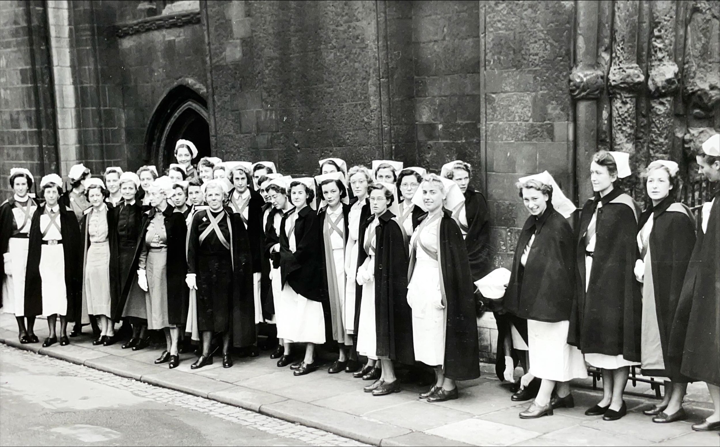 Staff from St Bartholomew's Hospital Sunday Service, October 1954