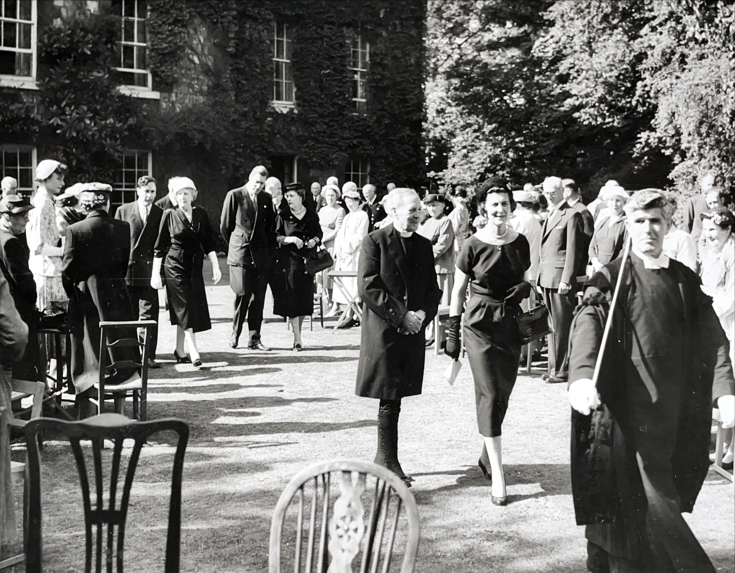 The Duchess of Kent in the Deanery Garden at the Friends' Festival, June 1957