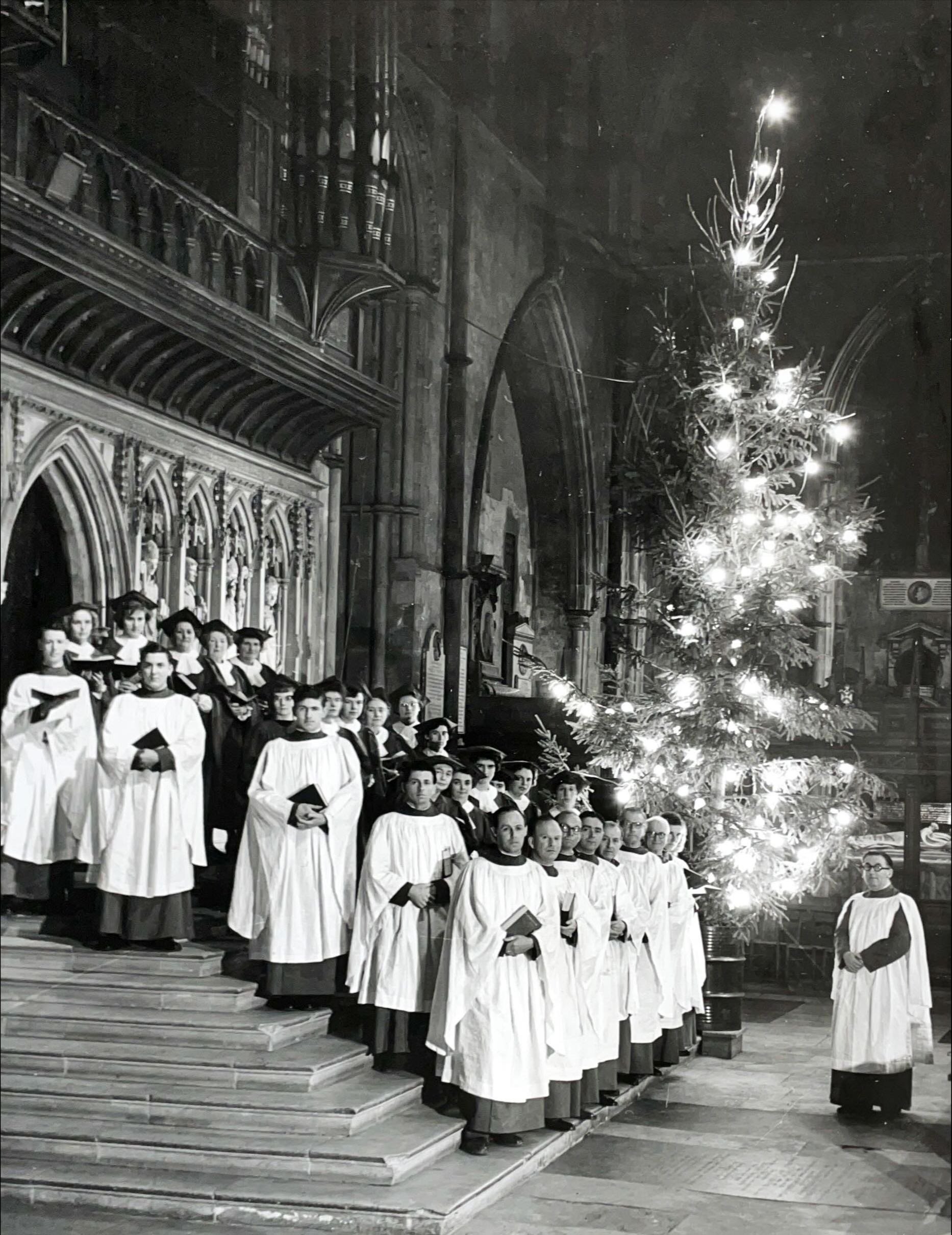 Special Choir rehearsing carols, 1958