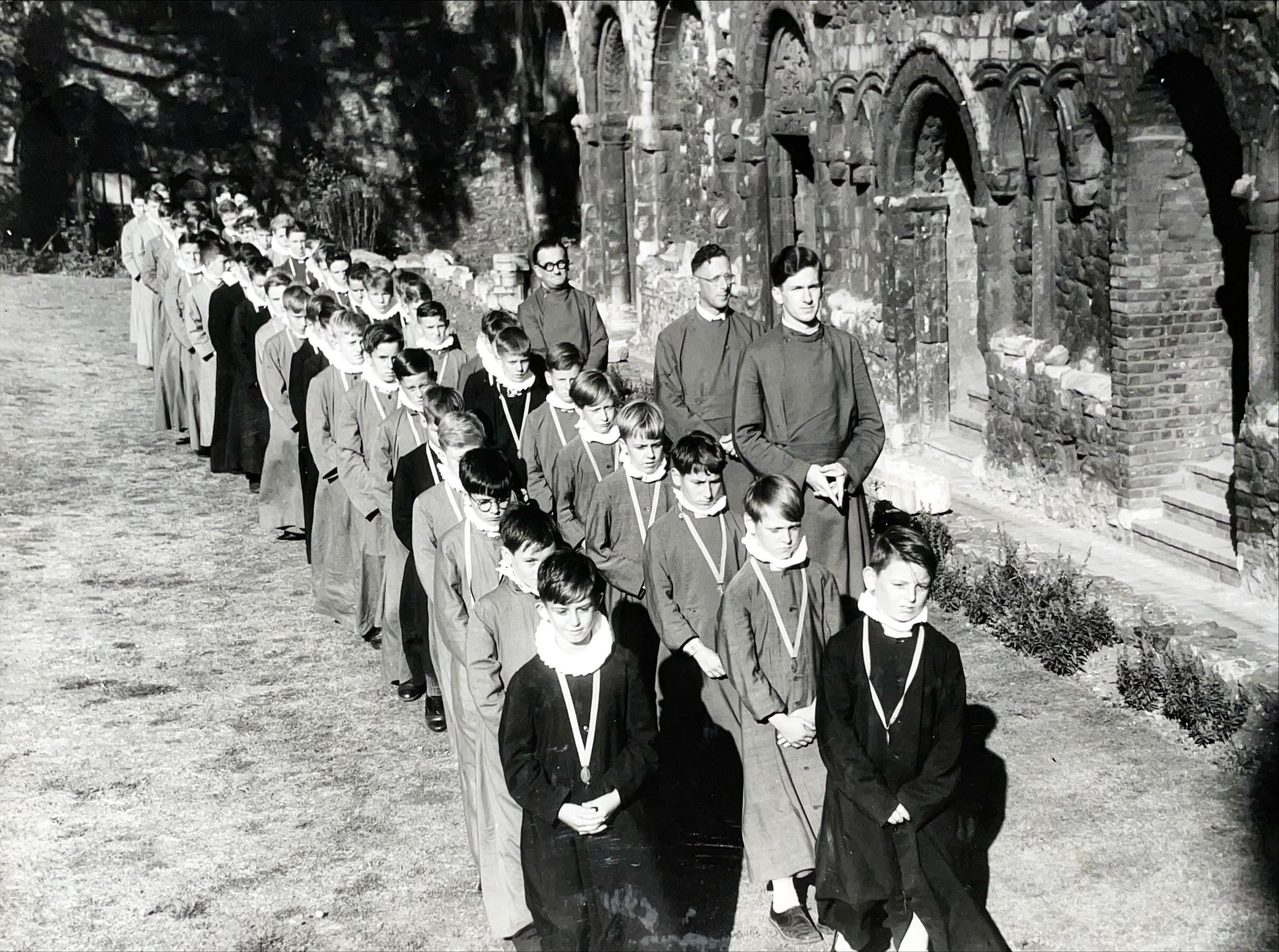 A lesson on deportment at the Royal School of Church Music course at the Cathedral, September 1959