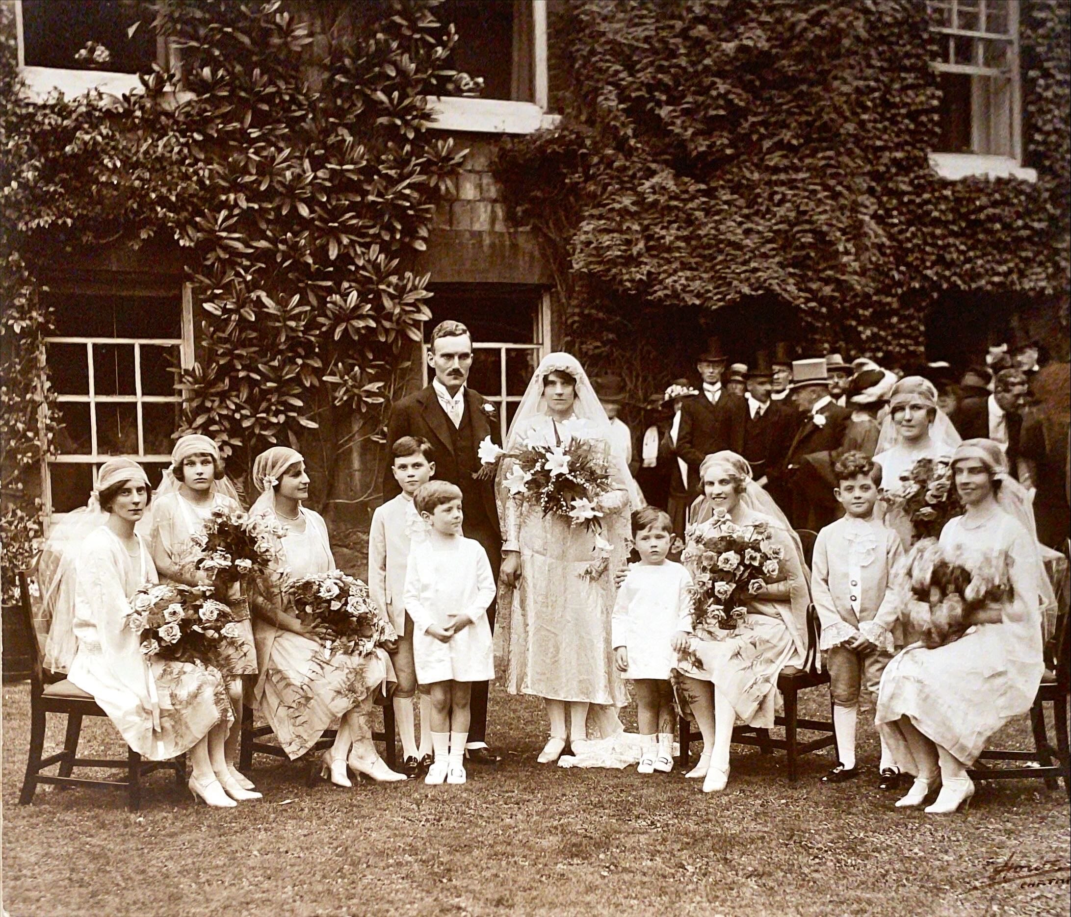 Wedding party outside the Deanery, date uncertain