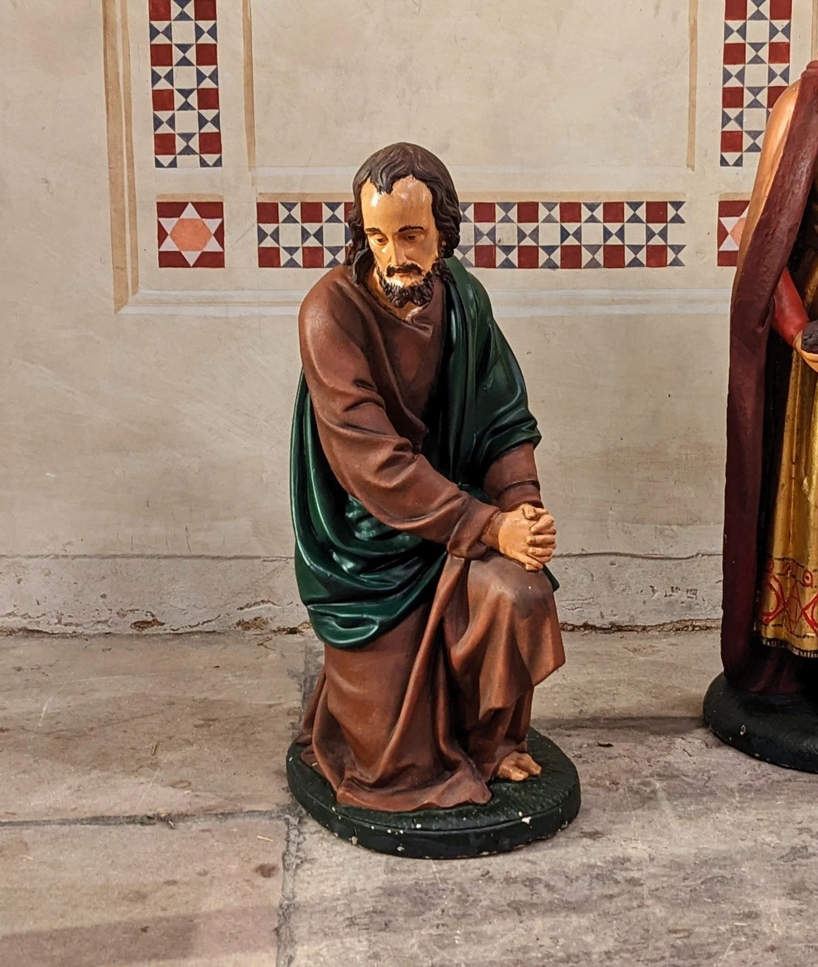 Repainting Joseph from our Nativity Scene 
