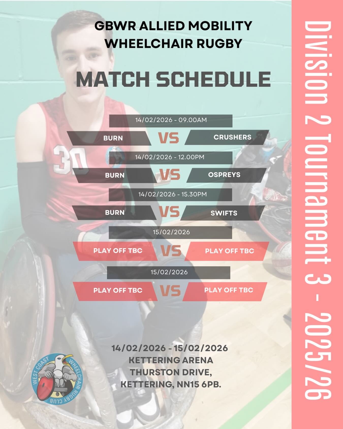 1️⃣ ONE MORE SLEEP! 

🔥 Burn are locked in for another exciting weekend of wheelchair rugby! 

📆 The schedule is finalised and the team is fired up and ready to battle on court.

👀 Follow the results + show your support! 

UP THE GULLS! 🗣️🔥

#GB